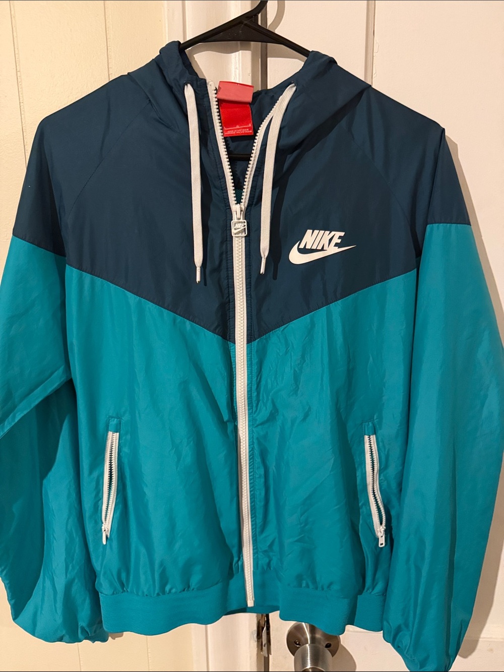 Nike Teal & Dark Blue Hooded Windbreaker Jacket
